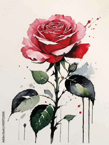watercolor rose illustration
