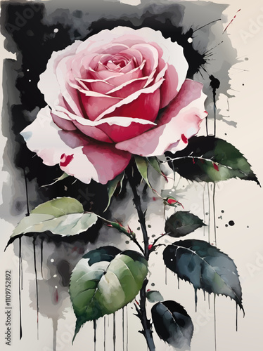watercolor rose illustration