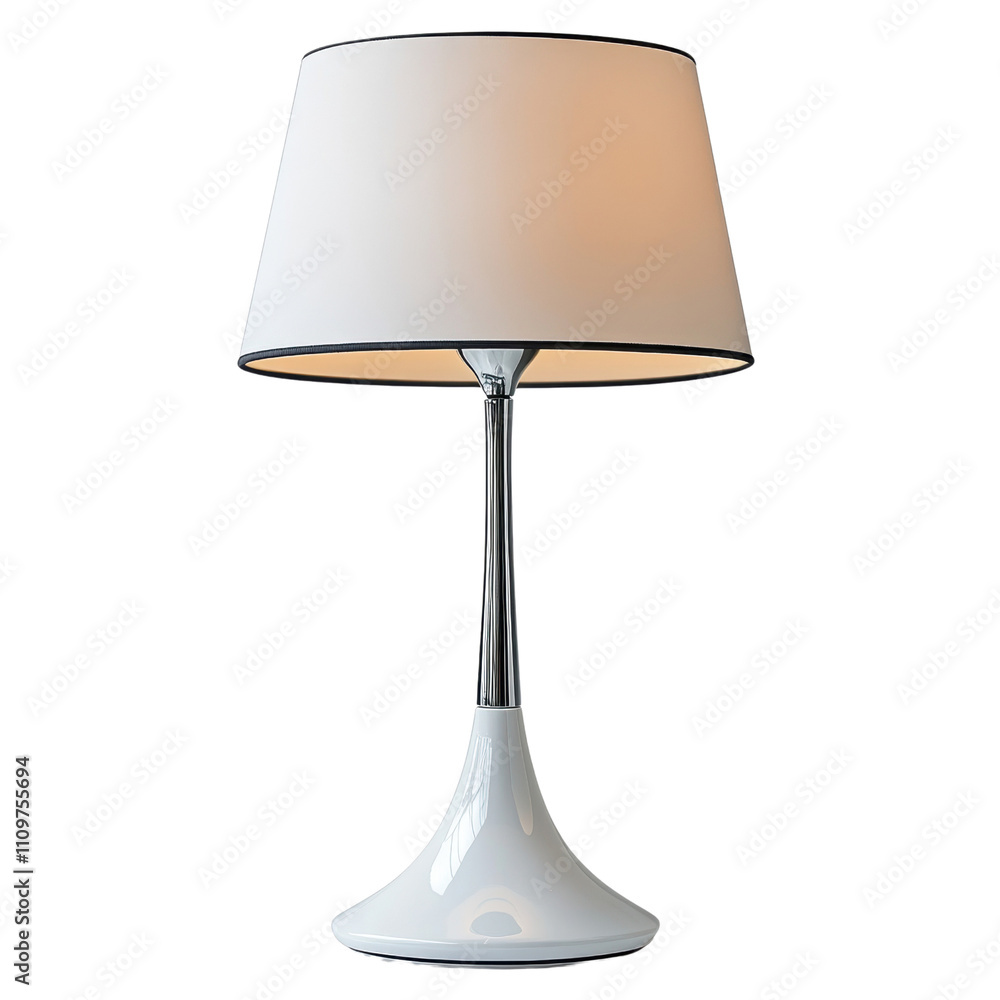 Obraz premium Elegant Modern Table Lamp with Fabric Shade and Sleek Base