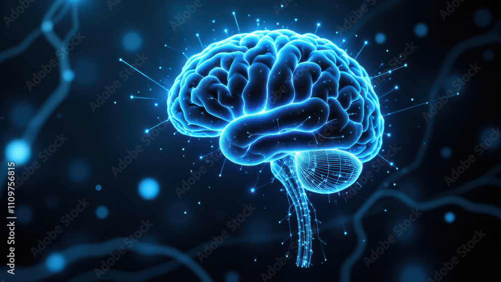 A digital representation of a human brain with colorful graphics emanating from it, symbolizing artificial general intelligence or agi. A digital representation of a human brain with colorful graphics emanating from it, symbolizing artificial general intelligence or agi.