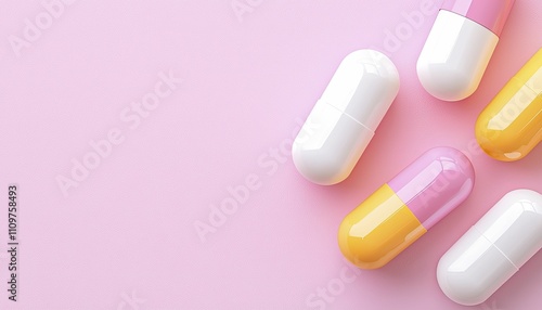 Medical Treatment Protocols Procedures display, modern minimalist style, clean white materials, top view focus, with soft pastel gradient background.