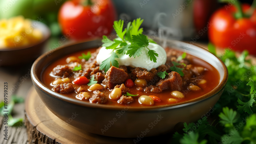 Hearty Beef Chili Recipe with Colorful Beans and Fresh Garnishes Perfect for Comforting Evenings Hearty Beef Chili Recipe with Colorful Beans and Fresh Garnishes Perfect for Comforting Evenings