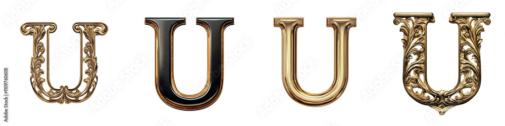 Alphabet U, elegant and premium design, Logo design, letter, isolated on a transparent background Alphabet U, elegant and premium design, Logo design, letter, isolated on a transparent background