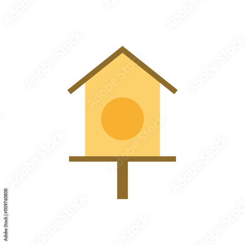 Bird house flat icon, simple. Cartoon of birdhouse illustration, isolated on white background. 