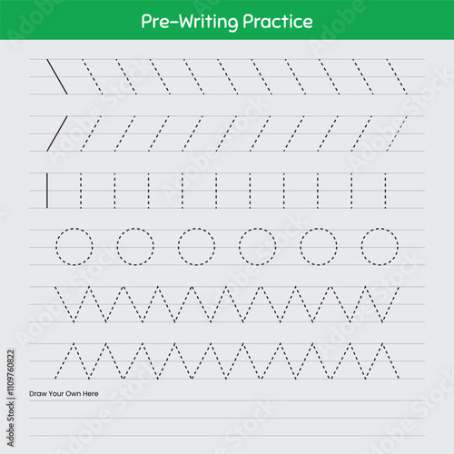 Tracing lines for kids Handwriting practice.