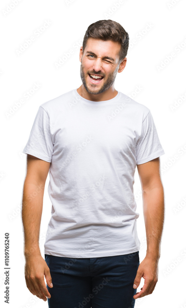 Young handsome man over isolated background winking looking at the camera with sexy expression, cheerful and happy face. Young handsome man over isolated background winking looking at the camera with sexy expression, cheerful and happy face.
