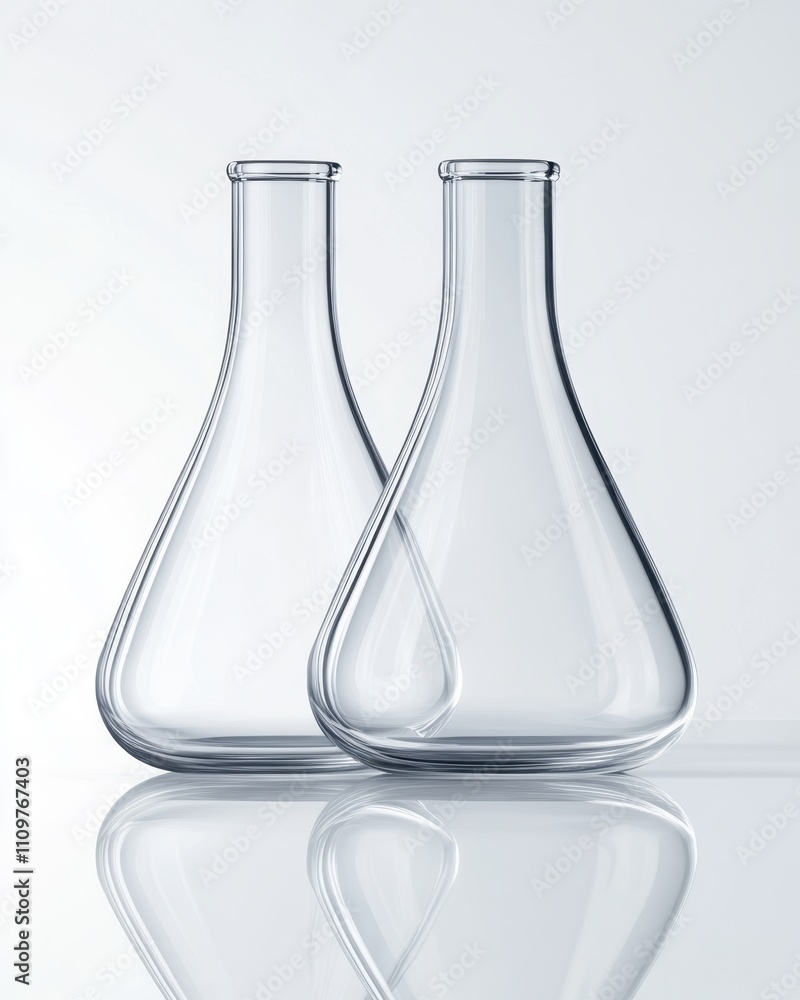 Elegant Laboratory Glassware Illuminated Against a White Backdrop for Scientific Exploration Elegant Laboratory Glassware Illuminated Against a White Backdrop for Scientific Exploration