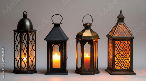 Illuminated Metal Lanterns  Festive Home Decor  Candles  Warm Light  Autumn  Winter