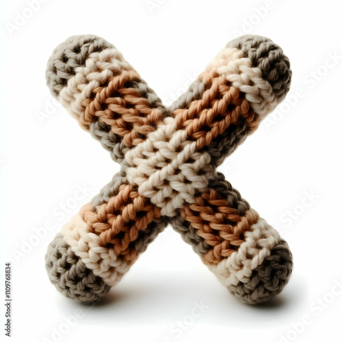 Wallpaper Mural  letter X alphabet Crochet isolated on white background Torontodigital.ca