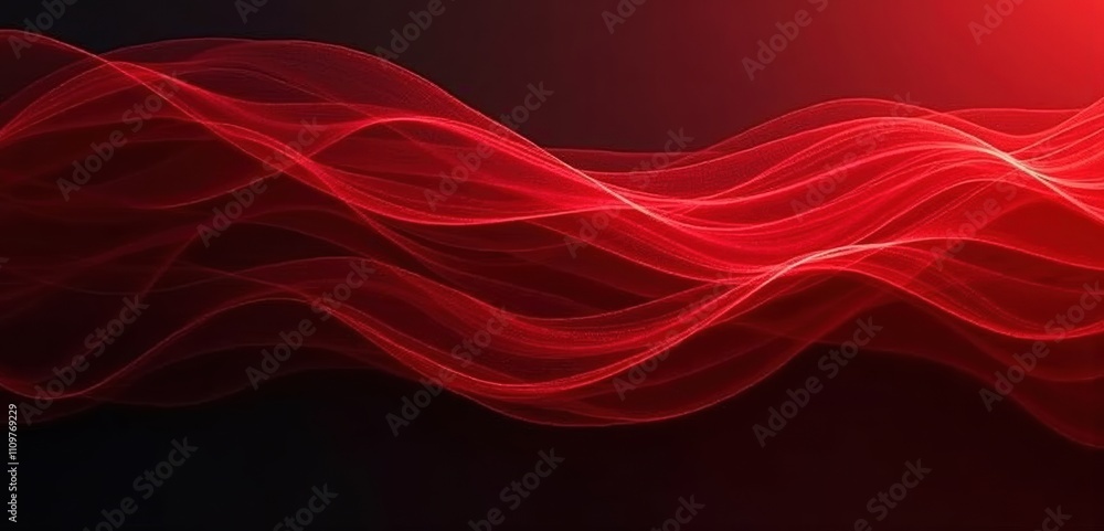 Fototapeta premium Dynamic red wave abstract background, perfect for modern design projects, digital art, and technology-themed visuals.