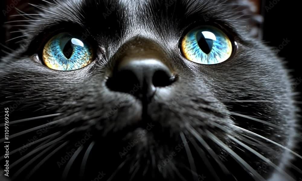 Mystical Gaze: A Black Cat's Captivating Portrait Mystical Gaze: A Black Cat's Captivating Portrait