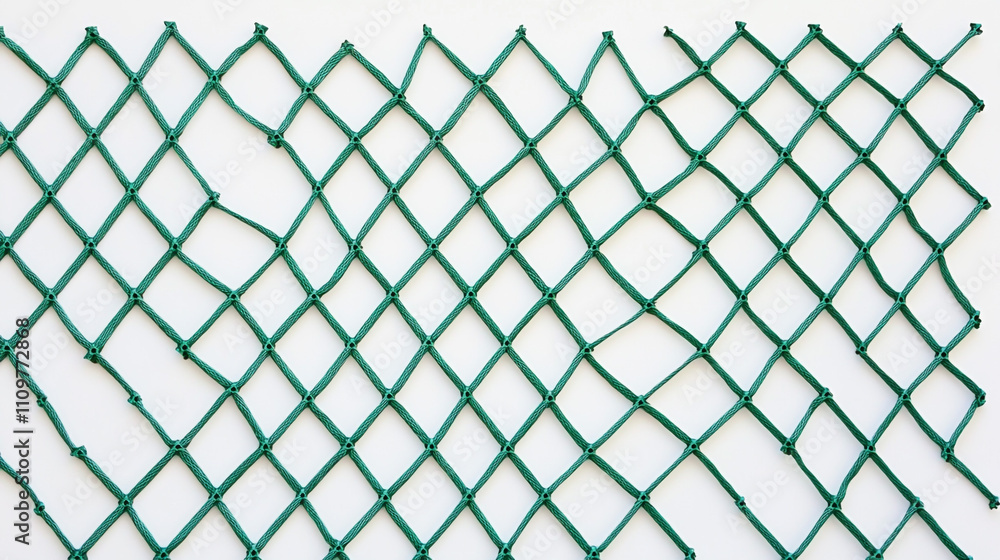 Fototapeta premium Green Diamond Netting Texture Background Mesh Fabric Pattern Close up Detail