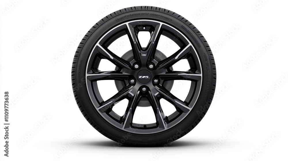Black Alloy Wheel with Tire Car Rim Automotive Part Transportation Black Alloy Wheel with Tire Car Rim Automotive Part Transportation