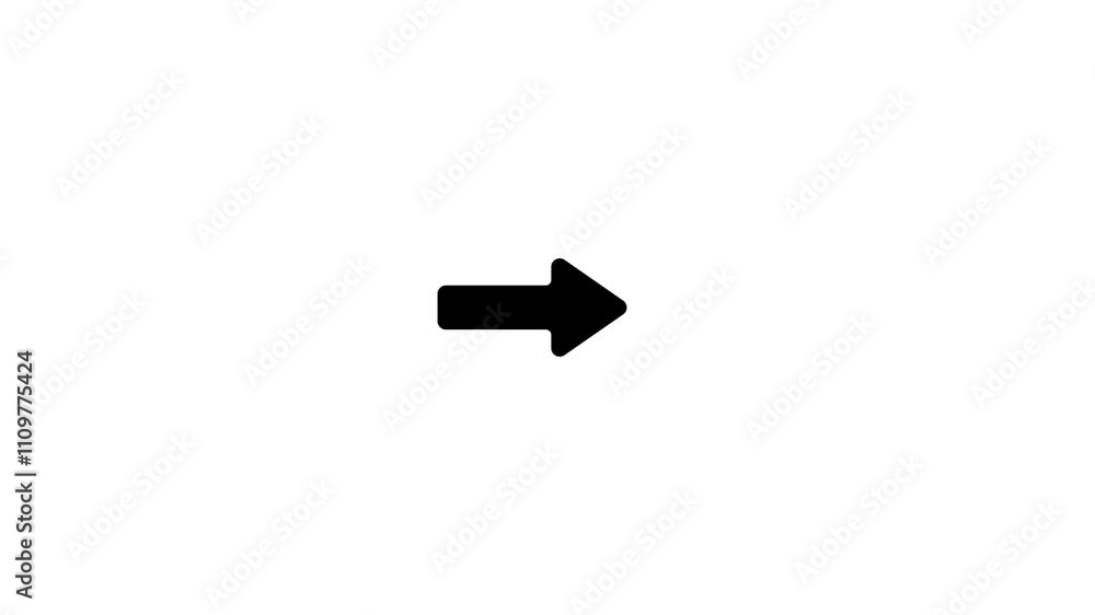 arrow icon animation on a white background. Moving the arrow to the side. arrow pointing left to right direction on white background arrow icon animation on a white background. Moving the arrow to the side. arrow pointing left to right direction on white background