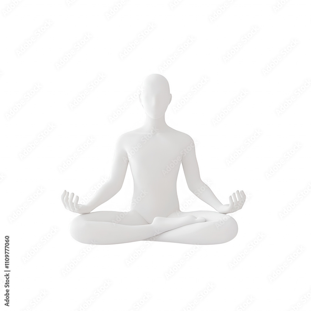 A serene figure meditating in a peaceful, balanced posture promoting mindfulness., isolated on a transparent background. A serene figure meditating in a peaceful, balanced posture promoting mindfulness., isolated on a transparent background.