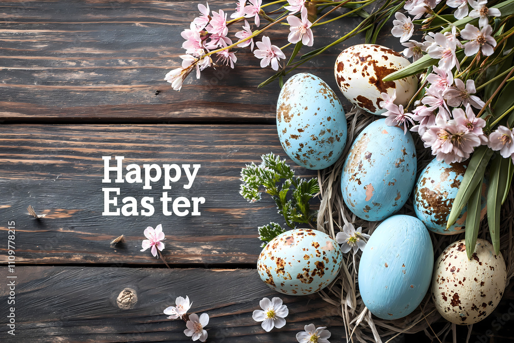 Obraz premium Happy Easter greeting card.