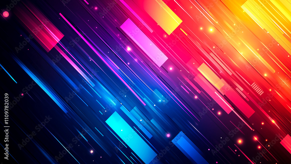 Vibrant abstract vector featuring gradient spheres and flowing ribbons, perfect for professional corporate presentations.