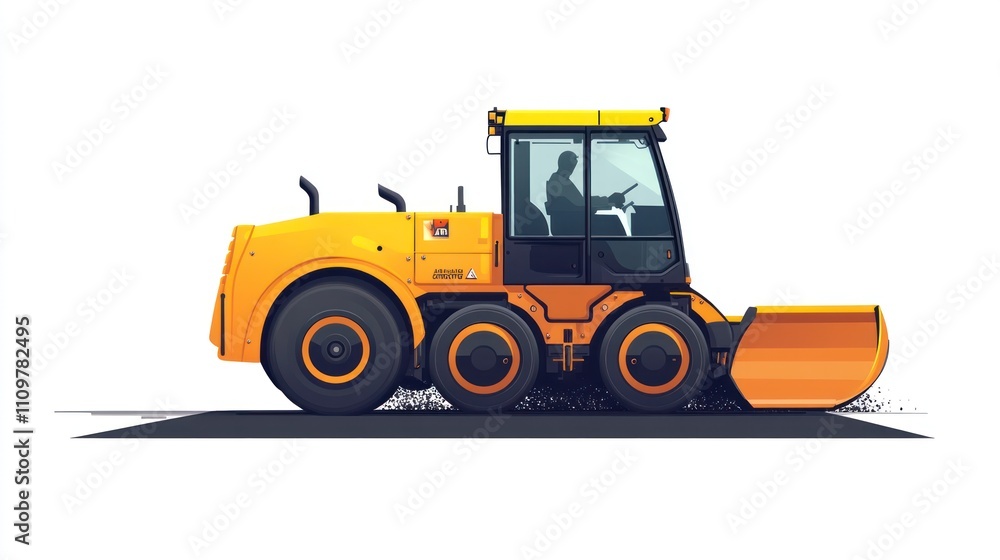 Yellow snow plow clearing road. Yellow snow plow clearing road.