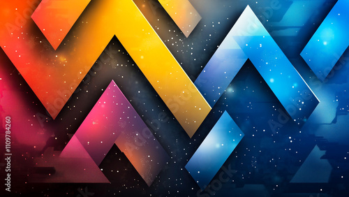 Vibrant abstract vector featuring gradient spheres and flowing ribbons, perfect for professional corporate presentations.