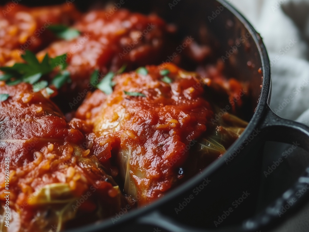 Polish cabbage rolls with rice and tomato sauce Polish cabbage rolls with rice and tomato sauce