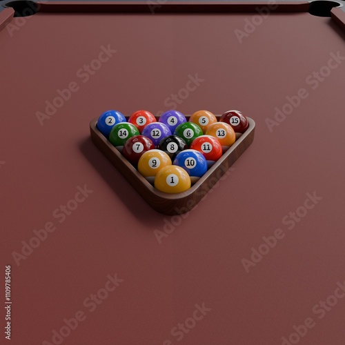 3d Render of Billiard photo