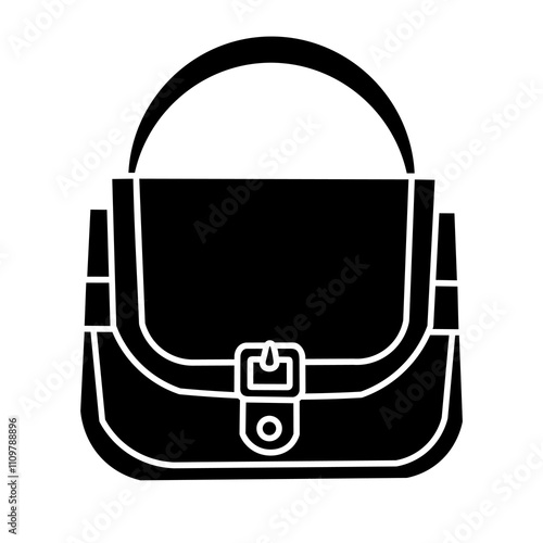 Bag black silhouette, female purse vector illustration, women sling bag silhouette clip art image, ladies handbag silhouette icon 