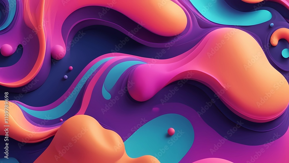 Fototapeta premium Organic Fluid Shapes with Smooth Gradient Transitions for Modern Visuals