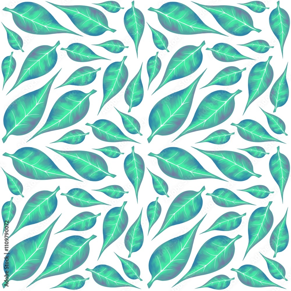 Leaves seamless pattern, plants print Leaves seamless pattern, plants print