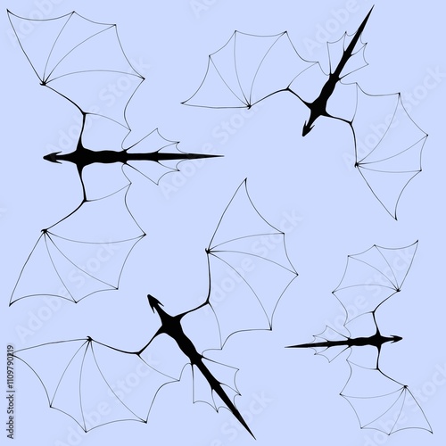 Fantasy seamless pattern with dragons