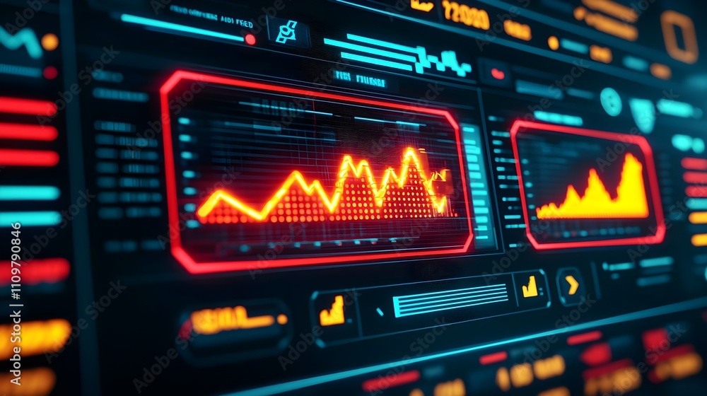 Stock Market Data Analytics Dashboard, Growing Graph Stock Market Data Analytics Dashboard, Growing Graph