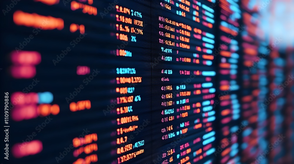 Stock Market Data Display, Financial Numbers, Investment, Trading, Analytics Stock Market Data Display, Financial Numbers, Investment, Trading, Analytics