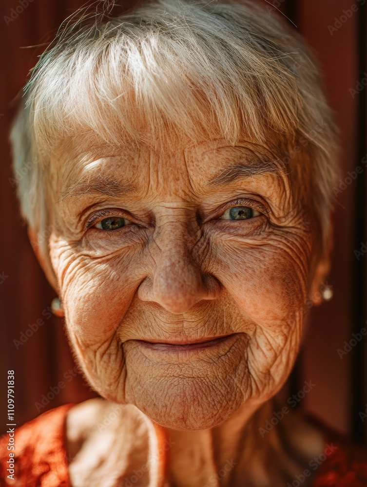 Portrait of smiling senior woman showing wrinkles and grey hair Portrait of smiling senior woman showing wrinkles and grey hair