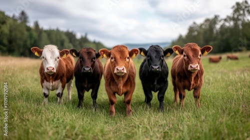 Wallpaper Mural Cattle Group in a Verdant Pasture Torontodigital.ca