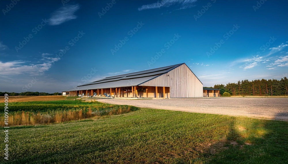 modern building of farm on zulawy wislane poland modern building of farm on zulawy wislane poland