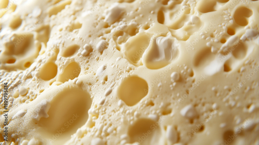 A detailed close-up of cheese textures, highlighting the rich, porous, AI Generative A detailed close-up of cheese textures, highlighting the rich, porous, AI Generative