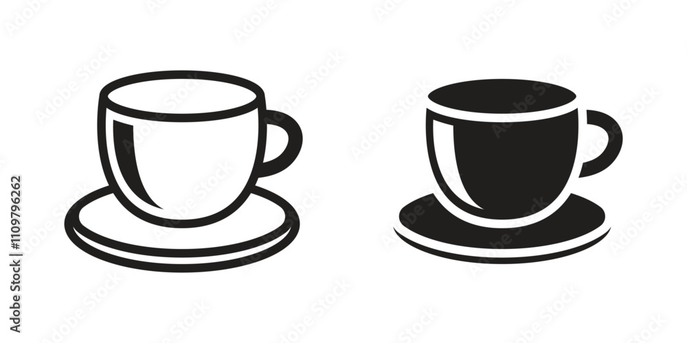 Vector Simple Coffee Cup Silhouette Icons Vector Simple Coffee Cup Silhouette Icons