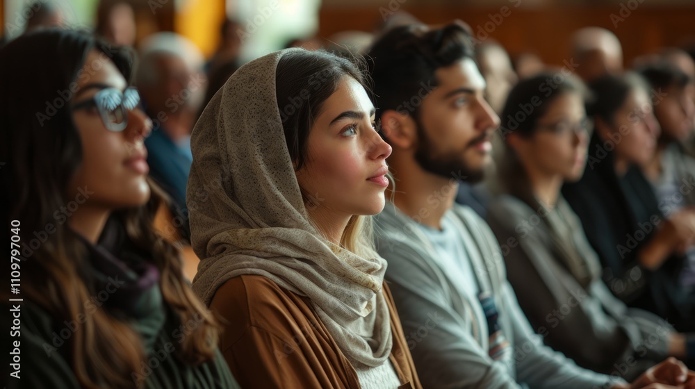 Interfaith dialogue, during which representatives of different faiths discuss common goals aimed at achieving peace and mutual understanding. Interfaith dialogue, during which representatives of different faiths discuss common goals aimed at achieving peace and mutual understanding.