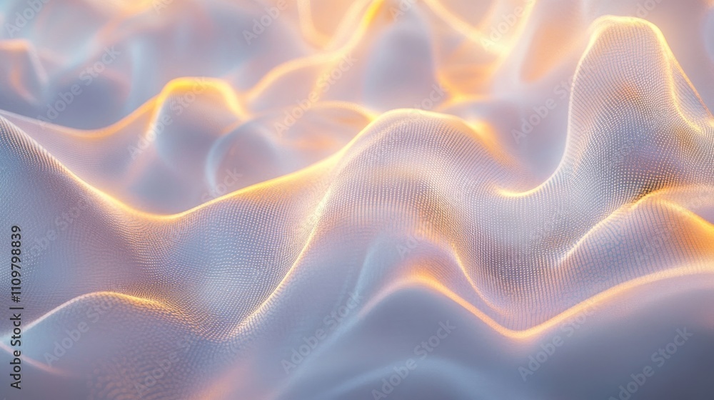 Fototapeta premium Abstract wavy light background with glowing lines.