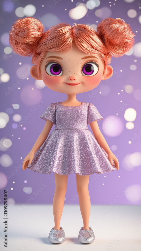 3D animated fairy pastel pink purple hair sparkling dress fantasy wings large expressive eyes magical glowing background whimsical playful children stories fantasy artwork girl character game design 3D animated fairy pastel pink purple hair sparkling dress fantasy wings large expressive eyes magical glowing background whimsical playful children stories fantasy artwork girl character game design