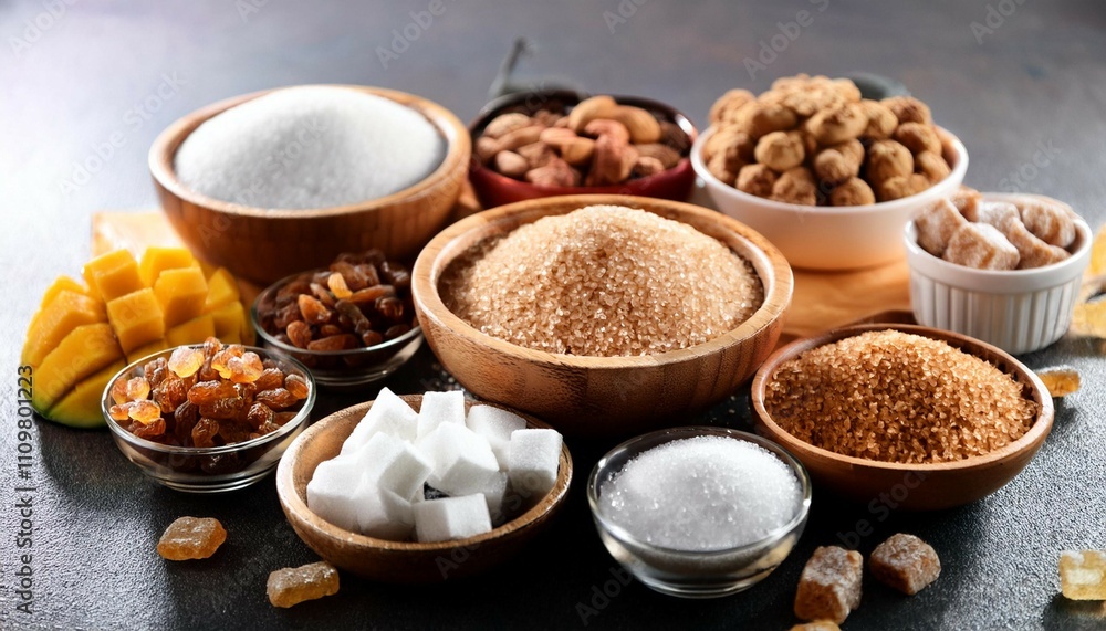 selection of food high in sugar selection of food high in sugar