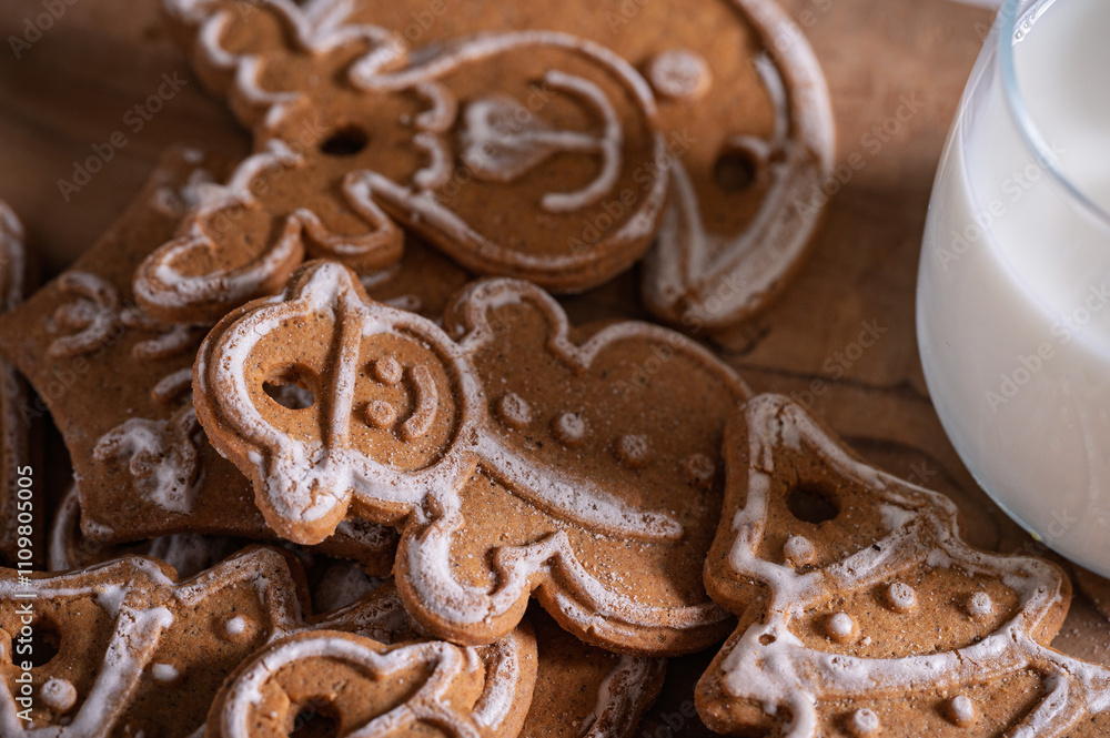 ginger cookies and a glass of milk ginger cookies and a glass of milk