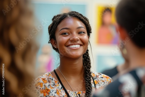 Joyful Teen Smiles as a Welcoming Classroom Environment for New Students