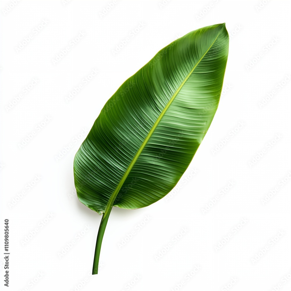 Fototapeta premium A leafy green plant with a long stem. The leaf is the main focus of the image