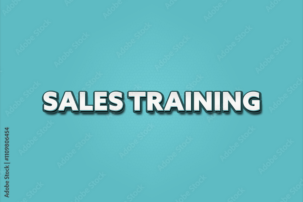 Sales Training. A Illustration with white text isolated on light green background. Sales Training. A Illustration with white text isolated on light green background.