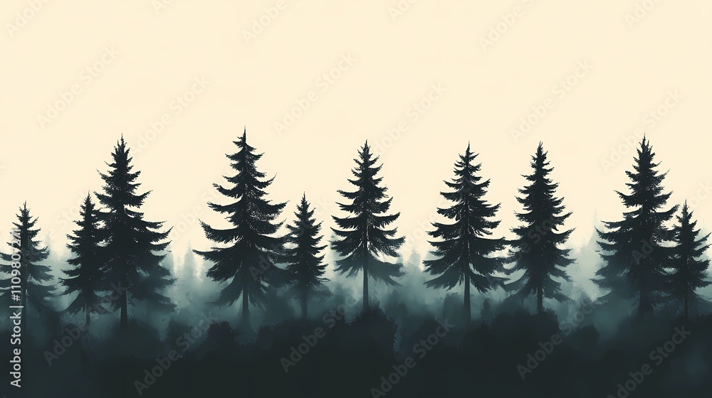 Obraz premium Mystical forest artwork blending pyrography textures with digital art techniques for a magical and atmospheric visual experience.