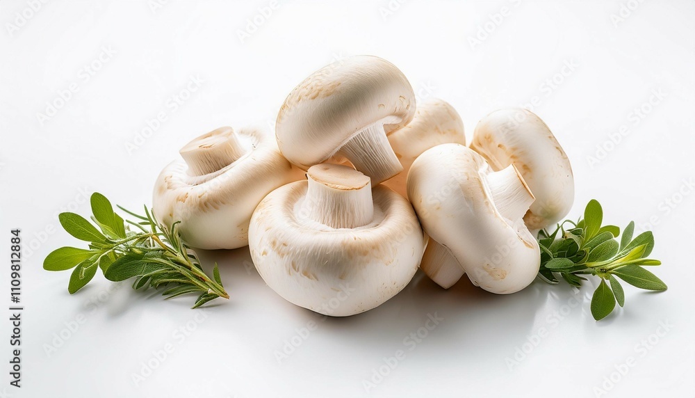 white champignon mushrooms on white background culinary cooking ingredient autumn season harvest white champignon mushrooms on white background culinary cooking ingredient autumn season harvest
