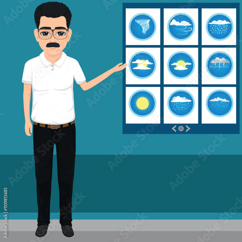 newscaster presenting the weather forecast