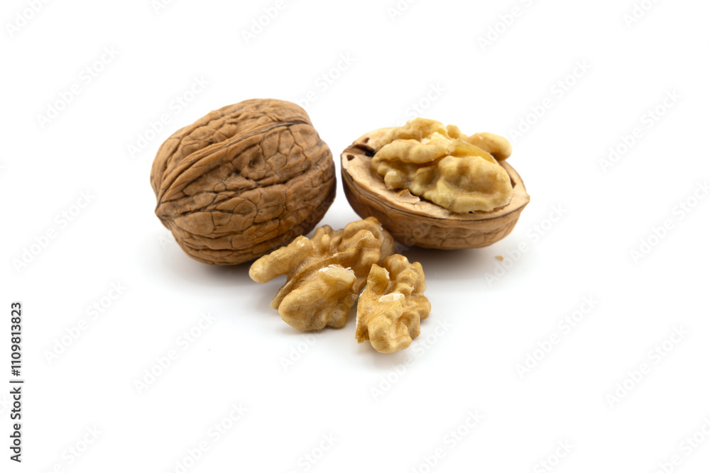 Collection of Walnuts isolated on white background, Walnuts kernels on White Background With clipping path. Collection of Walnuts isolated on white background, Walnuts kernels on White Background With clipping path.