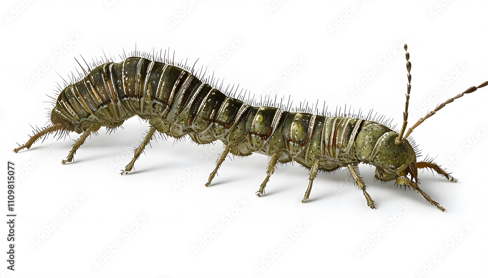 Obraz premium Armyworm on White Background