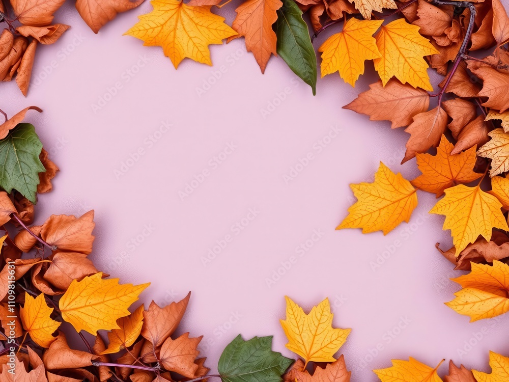 Dry orange metallic leaves on violet background creating a beautiful and unique pattern, nature, metallic Dry orange metallic leaves on violet background creating a beautiful and unique pattern, nature, metallic